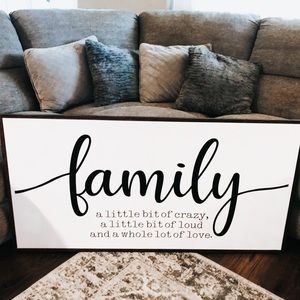 Family A Little Bit Of Crazy Wood Framed Sign